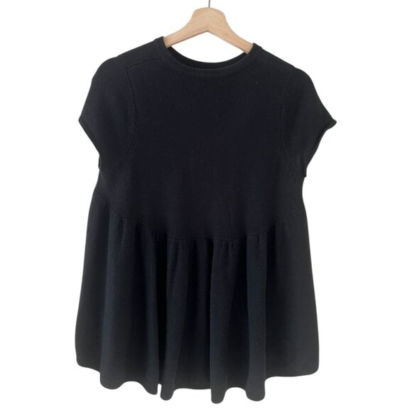 CO Silk Cashmere Knit Swing Sweater Top Black‎ Small Minimalist Quiet Luxury - Picture 2 of 7